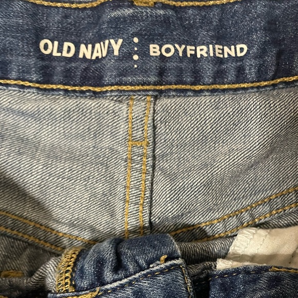 Old Navy Boyfriend Tomboy Patch Sarah Blue Denim Jean Shorts Women’s Sz 12 Reg - Picture 4 of 7